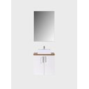 Ver imagem 7 de Gabinete para Banheiro com Cuba e Espelho 60cm Mdf Freijo com Branco Paris - On Móveis