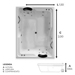 Spa Retangular Lorenza Completo com Hidro - 2