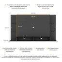 Ver imagem 4 de Painel TV 60" com Prateleiras de Vidro Brasil Multimóveis BR2739 Preto