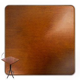 Cj Mesa Madeira 60x60cm - Bistrô Fixa 98cm + 3 Banquetas 73 - Natural - Liso - 2