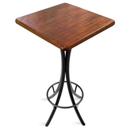 Cj Mesa Madeira 60x60cm - Bistrô Fixa 98cm + 3 Banquetas 73 - Natural - Liso - 3