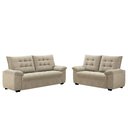 Ver imagem 1 de Conjunto de Sofá 2 e 3 Lugares Bertioga Veludo Capuccino Luizzi