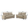 Conjunto de Sofá 2 e 3 Lugares Bertioga Veludo Capuccino Luizzi - 3