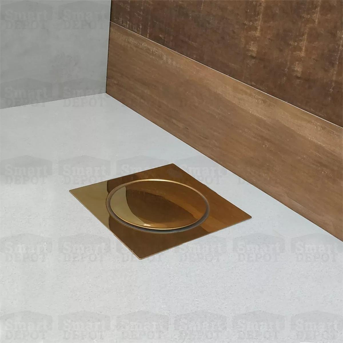 Ralo Click Inteligente 15x15 Inox Quadrado Dourado Banheiro - 3