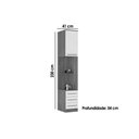 Ver imagem 2 de Mesa de Cabeceira Modulada Armário de 71180k Irlanda C- 1 Porta e 3 Gavetas Amendola-branco - Demó