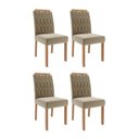 Ver imagem 1 de Kit 4 Cadeiras para Sala de Jantar Estofadas Paola Bege/Madeira/Joli