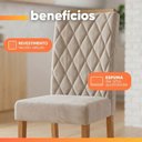 Ver imagem 4 de Conjunto de Jantar Nadine Bele 6 Lugares Tampo MDF com Vidro Madeirado e Bege Mesa 160cm Viero