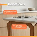 Ver imagem 5 de Conjunto de Jantar Nadine Bele 6 Lugares Tampo MDF com Vidro Madeirado e Bege Mesa 160cm Viero