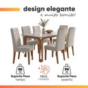 Ver imagem 6 de Conjunto de Jantar Nadine Bele 6 Lugares Tampo MDF com Vidro Madeirado e Bege Mesa 160cm Viero