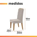 Ver imagem 7 de Conjunto de Jantar Nadine Bele 6 Lugares Tampo MDF com Vidro Madeirado e Bege Mesa 160cm Viero