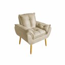 Ver mais imagens de Kit 2 Poltronas Decorativa Estofada Sala Quarto Escritório Opala Madeira