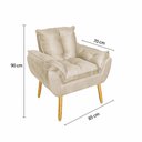 Ver imagem 7 de Kit 2 Poltronas Decorativa Estofada Sala Quarto Escritório Opala Madeira