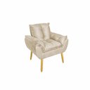 Ver imagem 4 de Kit 2 Poltronas Decorativa Estofada Sala Quarto Escritório Opala Madeira