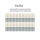 Ver imagem 6 de Kit 20 Suportes de Parede Porta Garrafa de Vinho Embutido Estilo Industrial Adega Vertical Branco