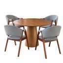 Ver imagem 3 de Mesa Base em Cone 90cm Redondo & 4 Cadeiras Lithi Aveia Ergônomica & Delicada