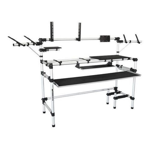 Rack Estudio Rs345 P/ Teclado, Computador Cpu Monitor Lcd:cinza