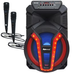 Caixa Som Amplificada Portátil Bluetooth 700W Rms Mp3 USB LED Tws Aca 780 Vulcano 2 Microfones - 1