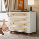 Ver imagem 1 de Cômoda Clássica para Quarto de Bebê 4 Gavetas Aurora Bege/Areia/Jequitibá