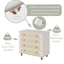 Ver imagem 4 de Cômoda Clássica para Quarto de Bebê 4 Gavetas Aurora Bege/Areia/Jequitibá