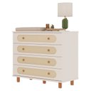 Ver imagem 2 de Cômoda Clássica para Quarto de Bebê 4 Gavetas Aurora Bege/Areia/Jequitibá