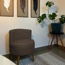 Ver imagem 2 de Jogo 5 Cadeiras Decorativa para Sala de Estar Aconchegante Tecido Veludo Moderna Aconchegante