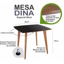 Ver imagem 2 de Mesa de Jantar Quadrada Especial de 90cm na Cor Preta