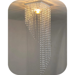 Lustre Pendente Luminária Cristal acrílico de ALTO BRILHO, 17x63. Reflezzo lustres e decoração.⁹ - 1