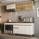 Ver imagem 1 de Armário de Cozinha Modulada Completa com Balcão 190cm Veneza Multimóveis MP2422 Branco