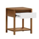Ver imagem 4 de Mesa de Cabeceira em Madeira Maciça 1 Gaveta Modena Marrom