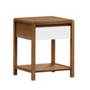 Ver imagem 1 de Mesa de Cabeceira em Madeira Maciça 1 Gaveta Modena Marrom