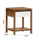 Ver imagem 3 de Mesa de Cabeceira em Madeira Maciça 1 Gaveta Modena Marrom