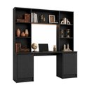 Ver imagem 2 de Escrivaninha com Estante Escritório 2 Portas e 5 Prateleiras Smart Multimóveis MP6075 Preto