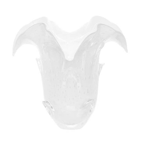 Vaso em Murano Branco - 40x47cm - Vaso de Luxo com Elementos Requintados - Sofisticados para Decoraç