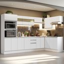 Ver imagem 1 de Armário de Cozinha Completa de Canto 100% MDF 448cm Branco Smart Madesa 01