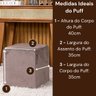 Capa de Puff Quadrado Avulsa Lisa Ajustável com Elástico - Tecido Veludo Suede Decoração Banquinho L - 4