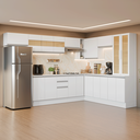 Ver imagem 1 de Armário de Cozinha Completa de Canto 507 cm Branco Smart 100% Madesa 01