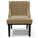 Ver imagem 7 de Kit 2 Cadeiras Decorativas Sala de Jantar Base Fixa de Madeira Firenze Suede Nude/Preto G19 - Gran B