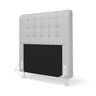 Cabeceira Rana e Calçadeira Alpha 90 para Cama de Solteiro N-040 Linho Cinza Claro Aradecor - 2
