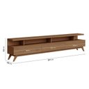 Ver imagem 3 de Rack para TV até 75 Polegadas 100% MDF 217cm Pés em Madeira Maciça Yucca Marrom Cedro