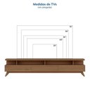 Ver imagem 4 de Rack para TV até 75 Polegadas 100% MDF 217cm Pés em Madeira Maciça Yucca Marrom Cedro