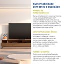 Ver mais imagens de Rack para TV até 75 Polegadas 100% MDF 217cm Pés em Madeira Maciça Yucca Marrom Cedro