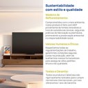 Ver mais imagens de Rack para TV até 75 Polegadas 100% MDF 217cm Pés em Madeira Maciça Yucca CabeCasa MadeiraOriginals Marrom Cedro