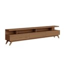 Ver imagem 2 de Rack para TV até 75 Polegadas 100% MDF 217cm Pés em Madeira Maciça Yucca Marrom Cedro