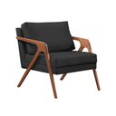 Ver imagem 3 de Kit 2 Poltronas Decorativa Mona Luxo Veludo Preto Base Madeira Maciça