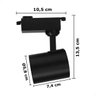 Trilho Eletrificado 1 Metro 3 Spots Led 7w 3000k Bivolt Preto - 4
