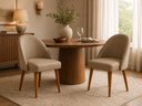 Ver imagem 1 de Kit 2 Cadeiras Lua Estofada Moderna Sala de Jantar Suede Cappuccino