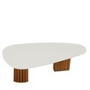 Ver imagem 2 de Mesa de Jantar Belle 200x100 Orgânica com Vidro Cinamomo Off-white - Leifer