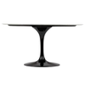 Mesa de Jantar Saarinen Oval 120x80 Cm Mármore Branco Extra Base Preta Linn Design Mesa de Jantar Sa - 2