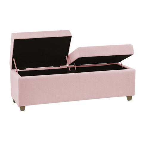 Recamier Bau Paris 1,40m Suede Rosa Bebe - Clique Decor Clique decorações