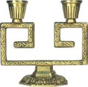 Ver imagem 1 de Castiçal Grego Em Latão Artesanal SAT Grego Dourado